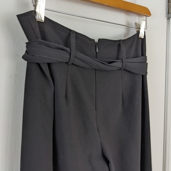 JOSEPH Ribkoff Wide Leg black pants Belted Pants size 8 T8 - Picture 3 of 10